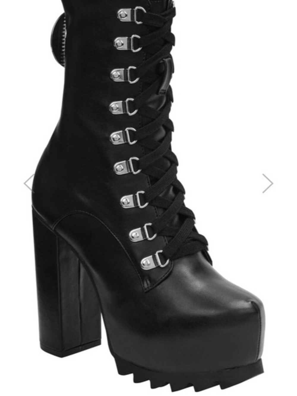 Killstar Black Platform Lace-Up Heeled Ankle Boots